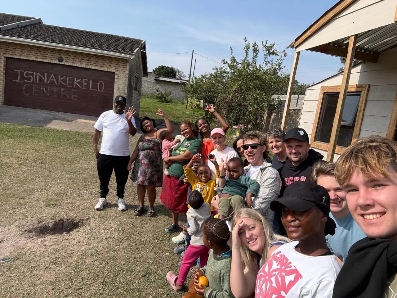 The team with children from the home