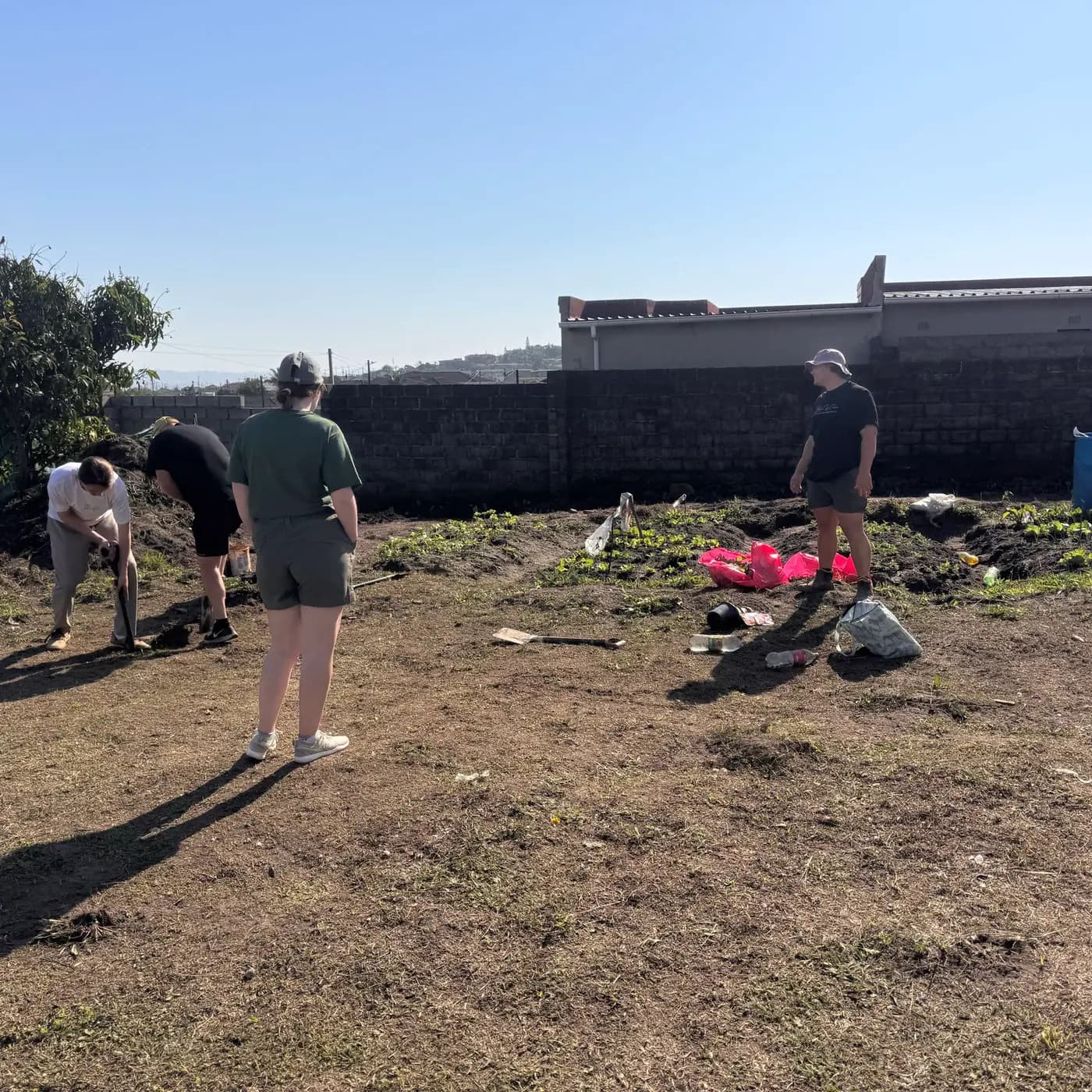 Bare, uneven ground at the Groutville site before any work began